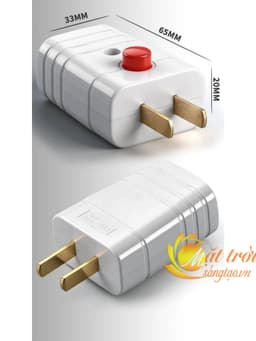 Phích cắm điện công tắc bật tắt - ĐẦU CẮM ĐIỆN 2 CHÂN Hạn chế tia lửa điện 2500W 10A NHỰA PC CHỊU NHIỆT 12