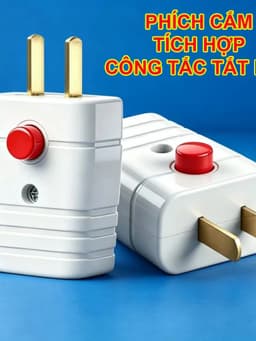Phích cắm điện công tắc bật tắt - ĐẦU CẮM ĐIỆN 2 CHÂN Hạn chế tia lửa điện 2500W 10A NHỰA PC CHỊU NHIỆT 10