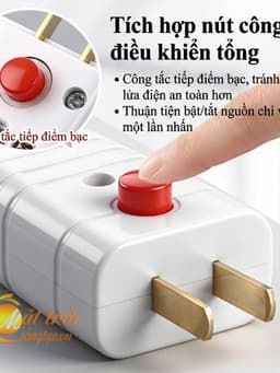 Phích cắm điện công tắc bật tắt - ĐẦU CẮM ĐIỆN 2 CHÂN Hạn chế tia lửa điện 2500W 10A NHỰA PC CHỊU NHIỆT 15