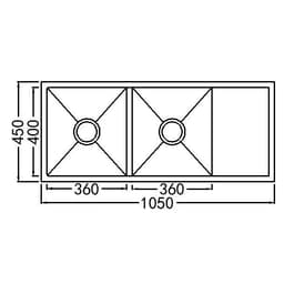 CHẬU RỬA BÁT 2 HỐ NOBINOX LIKEN NL748 9