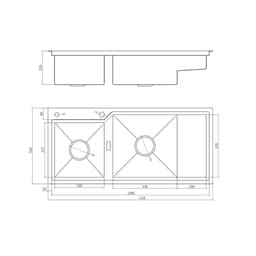 CHẬU RỬA BÁT 2 HỐ NOBINOX RAZIA NJ575 9
