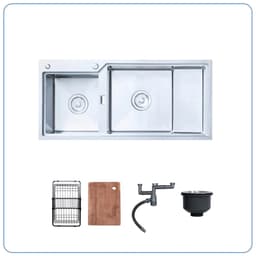 CHẬU RỬA BÁT 2 HỐ NOBINOX RAZIA NJ575 2