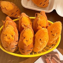 🩰Pink🩰Móc Khóa Vải Bông Củ Khoai Lang Mặt Cười Nướng Siêu Dễ Thương Móc Khóa Sáng Tạo Phụ Kiện Quà Tặng 3