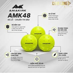 [CHÍNH HÃNG] Bóng Pickleball Amakirk 48 Lỗ Cao Cấp, Đường Bay Ổn Định, Phù Hợp Sân Trong Nhà Và Ngoài Trời 6