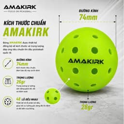 [CHÍNH HÃNG] Bóng Pickleball Amakirk 48 Lỗ Cao Cấp, Đường Bay Ổn Định, Phù Hợp Sân Trong Nhà Và Ngoài Trời 5