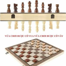 Cờ Vua  Đế Nam Châm Gỗ Sồi Gắn Cờ Vua Xuất Mỹ 2 trong 1 kèm Cờ ĐamMagnetic Chess Board Nhiều Size 4