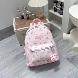 Balo Học Sinh Nữ Size 40 Họa Tiết Thỏ Hồng Pastel Dễ Thương – Balo Đi Học Form Chuẩn Quai Êm 8