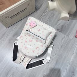 Balo Học Sinh Nữ Size 40 Họa Tiết Thỏ Hồng Pastel Dễ Thương – Balo Đi Học Form Chuẩn Quai Êm 3