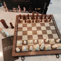 Cờ Vua  Đế Nam Châm Gỗ Sồi Gắn Cờ Vua Xuất Mỹ 2 trong 1 kèm Cờ ĐamMagnetic Chess Board Nhiều Size 9