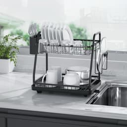 Giá úp bát 2 tầng Kaiyo có khay hứng, thoát nước 38x29cm KaiyoVN [KDR-6100] 4