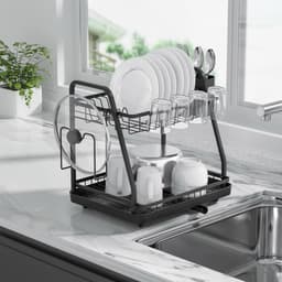 Giá úp bát 2 tầng Kaiyo có khay hứng, thoát nước 38x29cm KaiyoVN [KDR-6100] 3