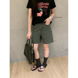 𝑨𝒏𝒏 𝑺𝒕𝒖𝒅𝒊𝒐  [SẴN] 𝐖𝐆𝐖𝐄/ Quần Jean Ngố 𝐖𝐆𝐖𝐄 10022, Quần Short Kaki Nữ Lưng Cao Form Suông Ống Rộng Basic 9