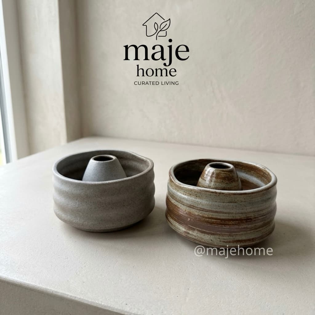Bát matcha chawan gốm thủ công kèm đế chasen. Bộ trà đạo nhật bản bát đánh trà matcha cao cấp - Majehome