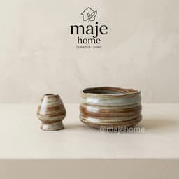 Bát matcha chawan gốm thủ công kèm đế chasen. Bộ trà đạo nhật bản bát đánh trà matcha cao cấp - Majehome 5