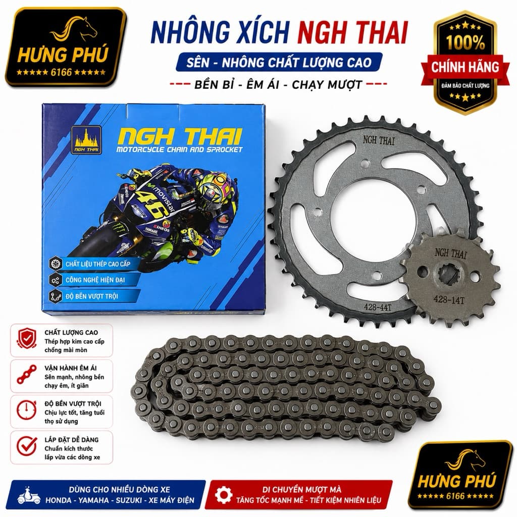 Nhông xích,nhông sên đĩa ngh thai sên 10ly