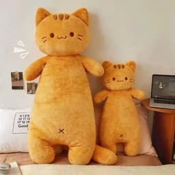 Gấu Bông Gối Ôm Dài Mèo Nâu Dễ Thương Kitty Dành Cho Trẻ Em & Người Lớn - êm ái, phong cách sang trọng 9
