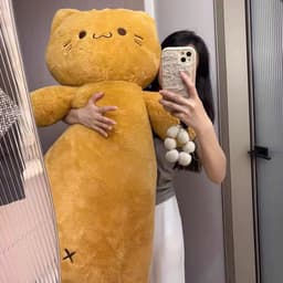 Gấu Bông Gối Ôm Dài Mèo Nâu Dễ Thương Kitty Dành Cho Trẻ Em & Người Lớn - êm ái, phong cách sang trọng 2
