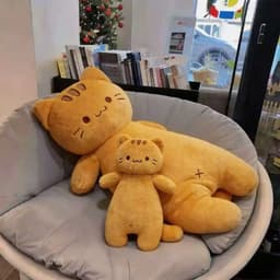 Gấu Bông Gối Ôm Dài Mèo Nâu Dễ Thương Kitty Dành Cho Trẻ Em & Người Lớn - êm ái, phong cách sang trọng 8