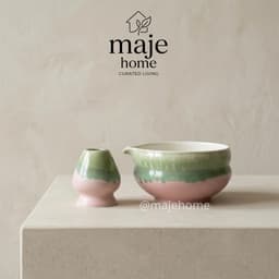 Bộ chawan và đế chasen gốm sứ pha matcha cao cấp. Bát đánh trà matcha phong cách Nhật Bản - Majehome 5