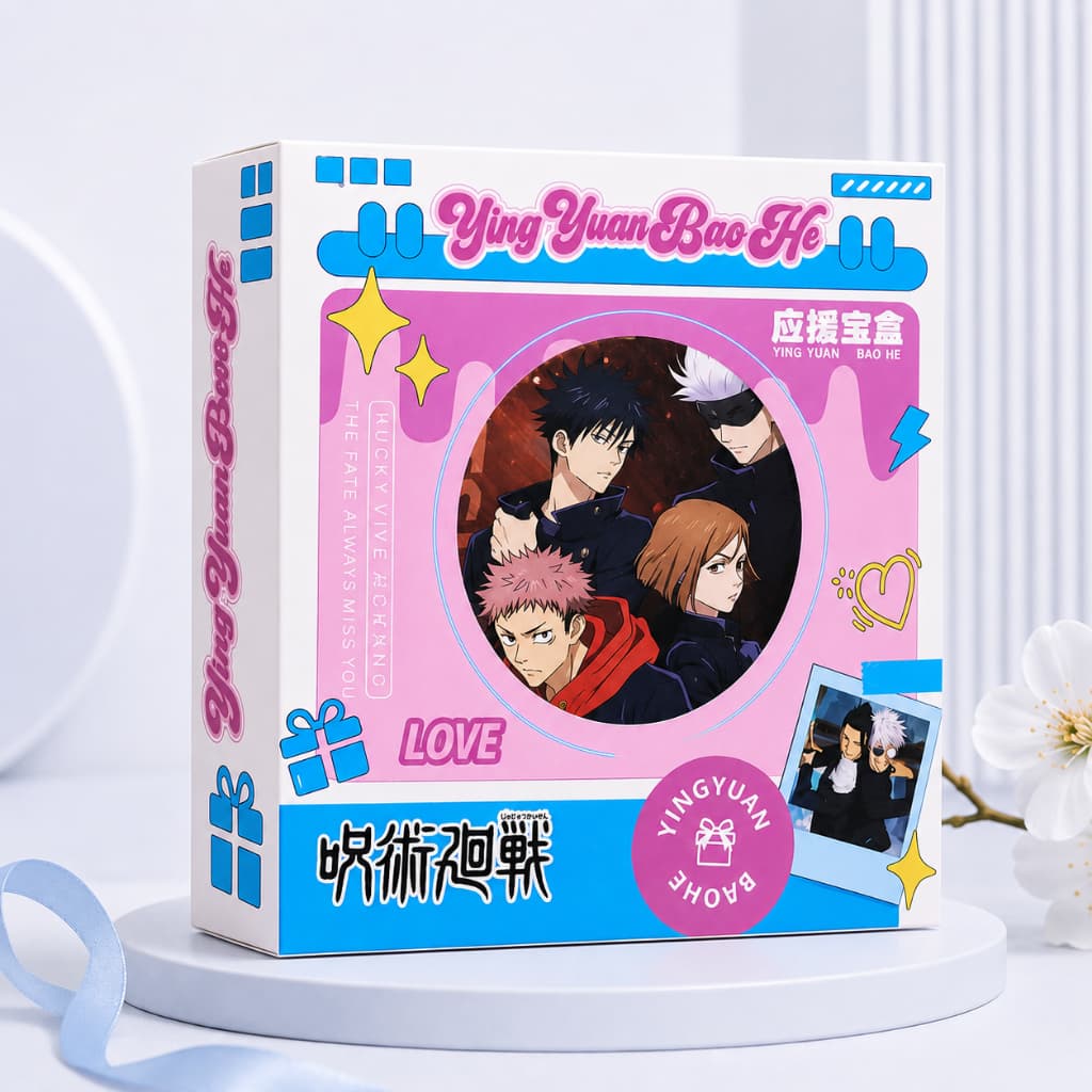 (tặng sticker) Hộp quà viền tròn Jujutsu Kaisen quà sinh nhật sưu tầm nhiều món