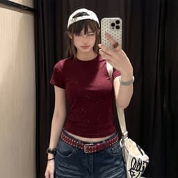 Áo Thun Baby Tee Nữ Kim Tuyến Dáng Ôm PINKSTORE29 Kiểu Lấp Lánh A51336 7