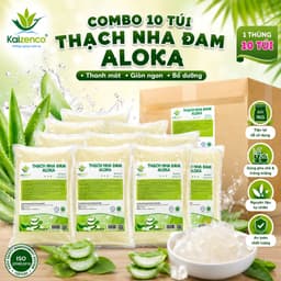 [Thùng 10 Túi] Thạch Nha Đam Aloka Giòn Thanh Mát Chế Biến Sẵn Túi - Nha Đam Ăn Liền Topping Trà Sữa , dokhogiasi 1