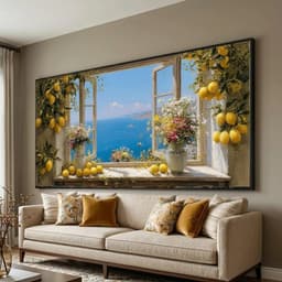 Tranh Cửa Sổ Phong Cảnh Bắc Âu Chất Liệu Tráng Gương Cao Cấp Có Khung- Tranh Treo Decor Phòng Khách, Homesstay 3