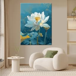 Tranh Hoa Sen phong cách hiện đại trang trí phòng khách, nhà hàng, spa, khách sạn Tranh trang trí phòng khách 3