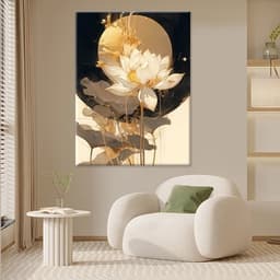 Tranh Hoa Sen phong cách hiện đại trang trí phòng khách, nhà hàng, spa, khách sạn Tranh trang trí phòng khách 7