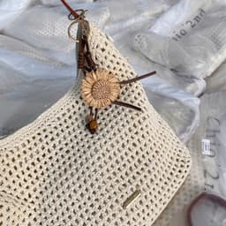 BST Hè - Túi Chio Tote Lưới Đan Charm Hoa HS407 6