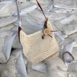 BST Hè - Túi Chio Tote Lưới Đan Charm Hoa HS407 7