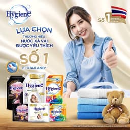 Nước Giặt Đậm Đặc Hygiene 1.8L (Dịu Êm/ Ánh Dương Hạnh Phúc/ Hoa Mẫu Đơn/ Bung Tỏa Ngọt Ngào/ Ánh Dương Rực Rỡ) 6