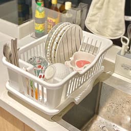 [FURNI HOME] Giá để bát , KHAY ÚP BÁT, KỆ NHỰA ÚP BÁT ĐĨA NHỰA CAO CẤP, CÓ LỖ THOÁT NƯỚC TIỆN DỤNG - màu trắng 1
