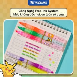 Combo 5 Bút dạ quang Thiên Long Free-Ink Pokémon HL-020/PKM 2