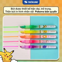 Combo 5 Bút dạ quang Thiên Long Free-Ink Pokémon HL-020/PKM 3