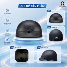 Nón bảo hiểm lưỡi trai carbon Camry Helmets - Phong cách trẻ trung, lý tưởng cho việc đi học và đi phố cho cả nam nữ. 2