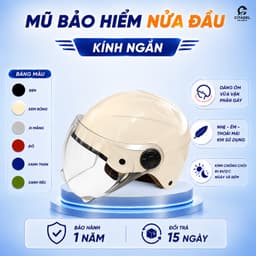 Mũ Bảo Hiểm 1/2 Vân Kính Ngắn Thời Trang Nhiều Màu Dành Cho Nam Nữ - Camry Helmets 1