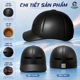 Mũ Bảo Hiểm Lưỡi Trai 6 Múi Camry – Thiết Kế Thể Thao, Năng Động, Lý Tưởng Cho Cả Nam Nữ. 2