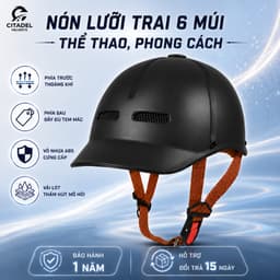 Nón Bảo Hiểm Lưỡi Trai 6 Múi CAMRY HELMETS: Thiết kế trẻ trung, gọn nhẹ, phù hợp cho cả nam và nữ. 1