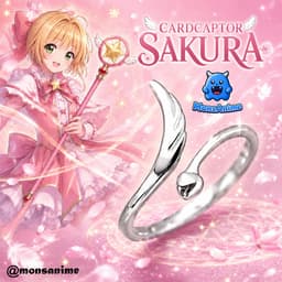 Nhẫn Cardcaptor Sakura Thủ Lĩnh Thẻ Bài Màu Bạc Anime Nhật Bản Trang Sức Dễ Thương 1
