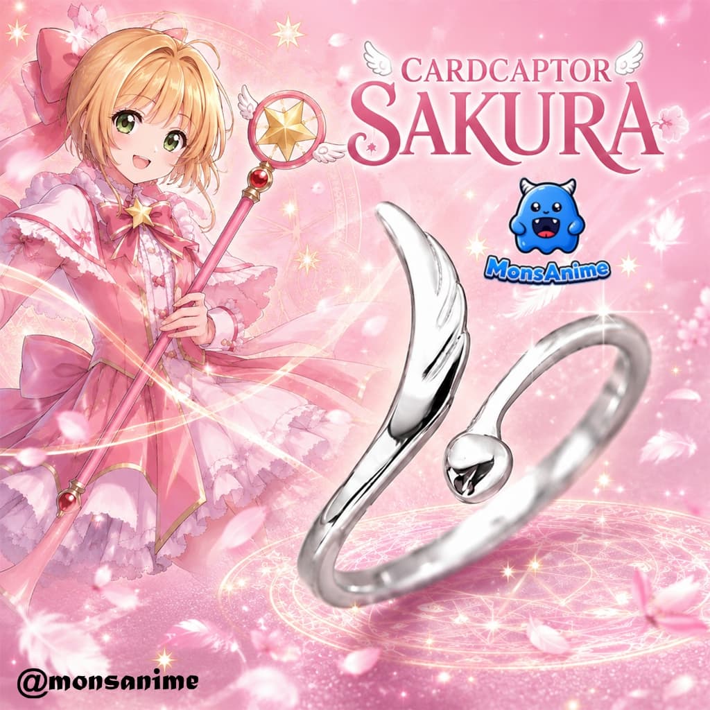 Nhẫn Cardcaptor Sakura Thủ Lĩnh Thẻ Bài Màu Bạc Anime Nhật Bản Trang Sức Dễ Thương