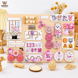 Bảng bận rộn IN TÊN RIÊNG - Busy Board - Đồ chơi gỗ giáo dục sớm Montessori - Board game 1