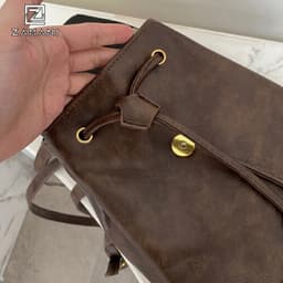 Balo Da Nữ Mini Dây Rút Thời Trang Phối Đồ Siêu Xinh ZAMANI B0041 Đi Học, Đi Chơi 6