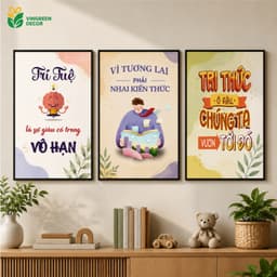 Set 3 Tranh Dán Slogan (40x60x3) Lớp Học Ép Plastic, Tranh Động Lực Phòng Học, Tranh Treo Trang Trí Trường Học,Lớp Học 2