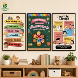 Set 3 Tranh Dán Slogan (40x60x3) Lớp Học Ép Plastic, Tranh Động Lực Phòng Học, Tranh Treo Trang Trí Trường Học,Lớp Học 1