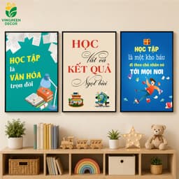 Set 3 Tranh Dán Slogan (40x60x3) Lớp Học Ép Plastic, Tranh Động Lực Phòng Học, Tranh Treo Trang Trí Trường Học,Lớp Học 6
