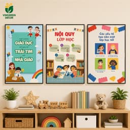 Set 3 Tranh Dán Slogan (40x60x3) Lớp Học Ép Plastic, Tranh Động Lực Phòng Học, Tranh Treo Trang Trí Trường Học,Lớp Học 4