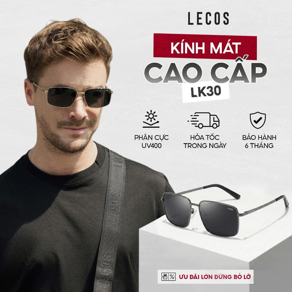 Kính Mắt Nam Cao Cấp LECOS LK30 Kính Mát Nam Thời Trang Chống UV Sang Trọng