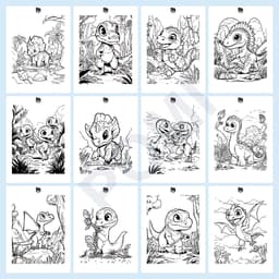 Tranh Tô Màu Khủng Long Con Baby Nhiều Mẫu Không Trùng - Thế Giới Khủng Long Giấy A4 A5 Sắc Nét - Đồ chơi POMI 2
