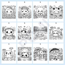 Set 40 Tranh Tô Màu Động Vật Trong Vườn Hoa Lá Dễ Thương Cho Bé Tô Màu - Tranh tô màu giảm căng thẳng - POMI 3